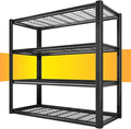 REIBII 40" W Storage Shelves 2200LBS Garage Shelving Heavy Duty Metal Shelving Adjustable Metal Shelves Industrial 4 Tier Shelf for Warehouse Basement Pantry Kitchen 40" W x 19.7" D x 59.9" H Black