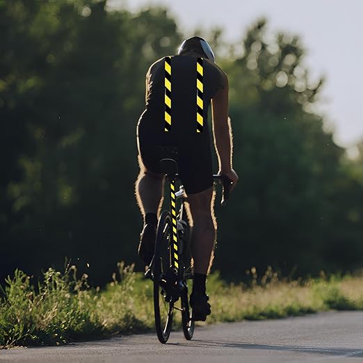 Reflective Tape Yellow Black 16 inch Wide, Outdoor Waterproof Hazard Conspicuity Warning Industrial Marking Tape (66 feet)