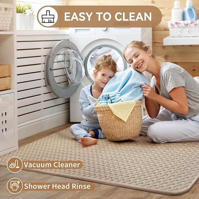 Bathroom Rugs Non Slip, Super Absorbent Quick Dry Bath Mats for Bathroom, Foam Weave Texture Thin Bath Rugs Washable with Rubber Backing Fit Under Door Outside Shower,16" x 24“