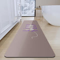 Bath Mat - Super Absorbent Non Slip Quick Dry Thin Rubber Mats for Bathroom Floor, Fit Under Door, Shower Rug for Bathtub, Beige