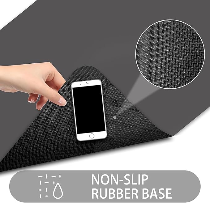 Ultra Thin Door Mat Indoor Entrance, 1/10 in Thin Door Mats for Inside Entry, Non-Slip Rubber Backing Washable Doormat, Fade Resistant, Absorbent, Low Profile Dirt Trapper, 35"X24"
