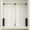 Pull Down Closet Rod 33-47 Inches Adjustable - Stainless Steel Soft-Close Wardrobe Lift Rail with Two-Way Buffering, Space-Saving Back Mount Closet Organizer