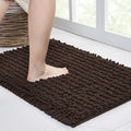 Walensee Bathroom Rug Non Slip Bath Mat (44x24 Inch Brown) Water Absorbent Super Soft Shaggy Chenille Machine Washable Dry Extra Thick Perfect Absorbant Best Large Plush Carpet for Shower Floor