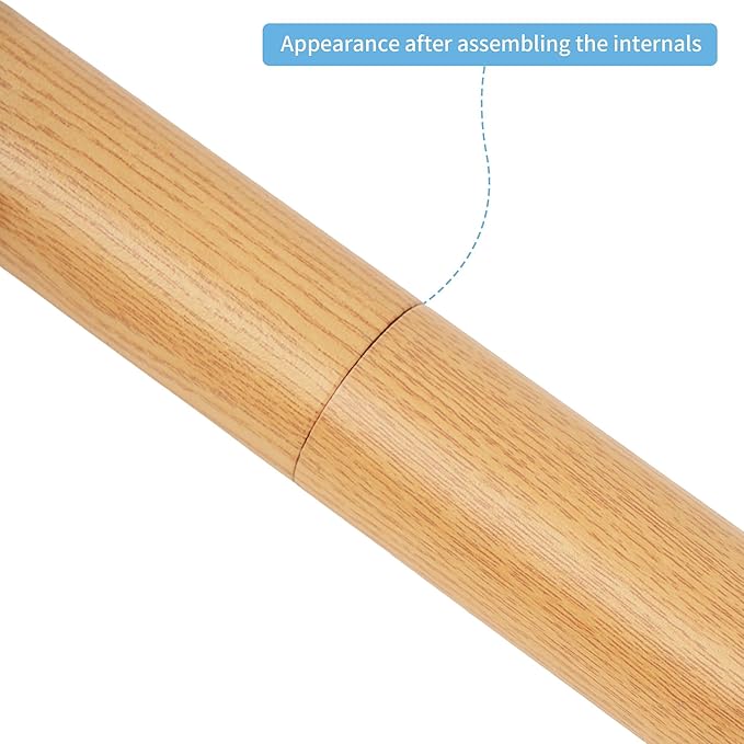 5 FT Modern Aluminum Handrail Set - ADA Compliant Indoor & Outdoor Stair Railing. 1.4" Diameter Grab Bar. Wall-Mounted with 90°Wall Return End. Rust Free(Cherry Wood Grain, 5 FT- Two Joined Pieces)