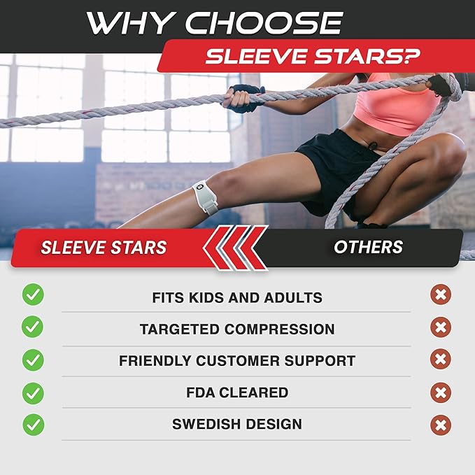 Sleeve Stars Swedish Brand Patellar Tendon Support Strap for Women & Men Effective Osgood Schlatter Knee Brace Youth & Kids Knee Brace with 3 Adjustable Length fits 12"-24" (Single/Mint Green/Adult)