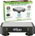 Small Step Stools for Adults - Small Mobility Aid for Seniors - Portable Heavy Duty Plastic Step Platform & Bed Steps for High Beds for Adults - Assist Device for Kitchen Bathroom Toilet - Kids Stool