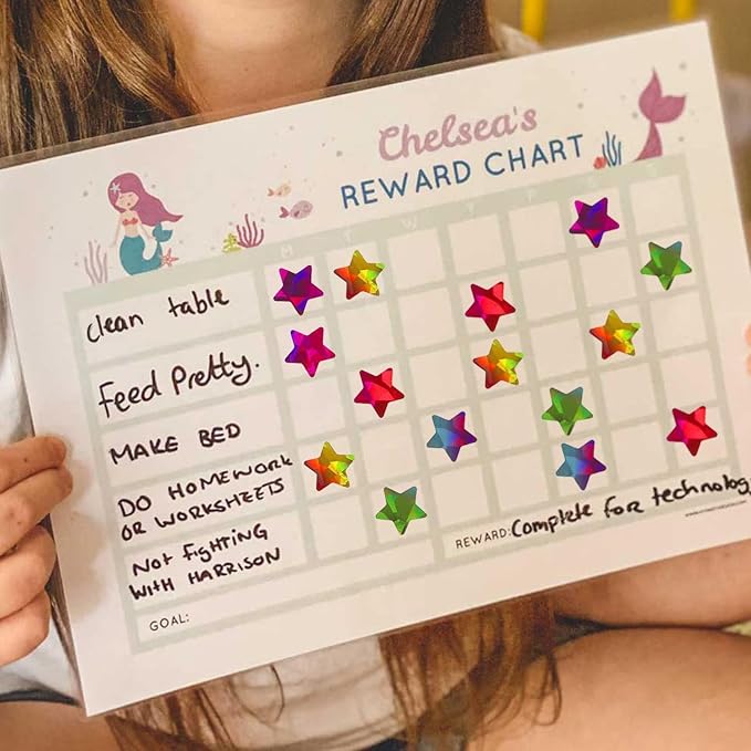 2400 Pcs Star Stickers for Kids Reward Holographic Star Stickers Reward for Behavior Chart School Classroom Teacher Supplies 0.6inch School Supplies for Classroom