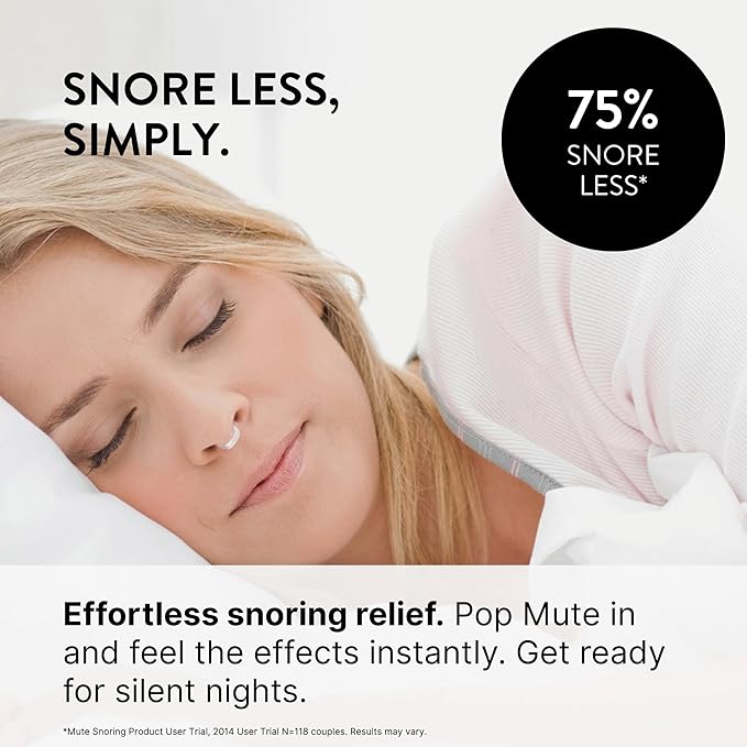 Mute Nasal Dilator Snoring Solution | Large 3 Pack | Snore Less & Sleep Better | Nasal Strip Alternative | Comfortable Breathing Aids for Better Sleep & Improved Airflow