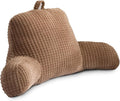 Holawakaka Adults Reading Pillow with Arms, Backrest Reading & Rest Pillows for Sitting Up in Bed, Bed Rest, Lounging, Working on Laptop,Arms Back Support Cushion for Men Women Teens,Khaki
