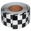 Black White Reflective Tape Outdoor Waterproof 3 inch X 66 feet, High Visibility Hazard Conspicuity Safety Industrial Marking Tape