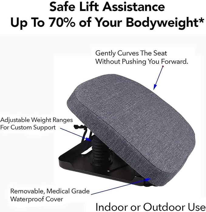 Portable Lifting Seat for Elderly & Disabled - Chair Lift Assist Cushion, Supports Up to 150kg, Easy Lift Chair Aid for Seniors & Handicapped, Comfortable Seat Assist Cushion