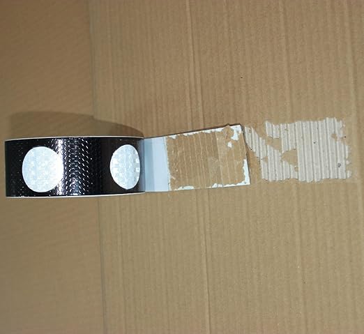 Black White Reflective Tape 2 inch Wide, Outdoor Waterproof Hazard Conspicuity Warning Industrial Marking Tape (166 feet)