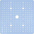 Reetual XL Shower Mat Non Slip - 27x27 Bath Mat for Shower Stall or Large Bathtub Mat with 240 Powerful Suction Cups and Drain Holes. Black Shower Mats for Bathroom (Blue Aqua)