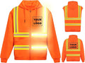 YOWESHOP High Visibility Reflective Safety Hoodie Jacket With Removable Sleeves Hi Vis Outdoor Protective Workwear Unisex