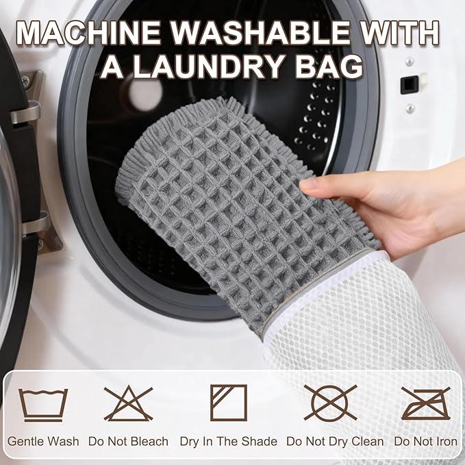 Hiasan Waffle Bath Mat, Super Absorbent Non Slip Bathroom Boho Rug with Tassels, Machine Washable Bath Mats for Bathroom, Ultra Soft Rubber Backed Rug, Grey, 16 x 24 Inches
