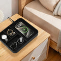 Birthday Gifts Bedside Organiser-Faux Leather Valet Tray With Wireless Charger For Phone And Earbuds,Nightstand Organizer,Mens Jewelry Box,Office Desk Organizers