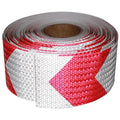 Reflective Tape Red and White 4 inch X 166 feet, Outdoor Waterproof Hazard Conspicuity Safety Industrial Marking Tape