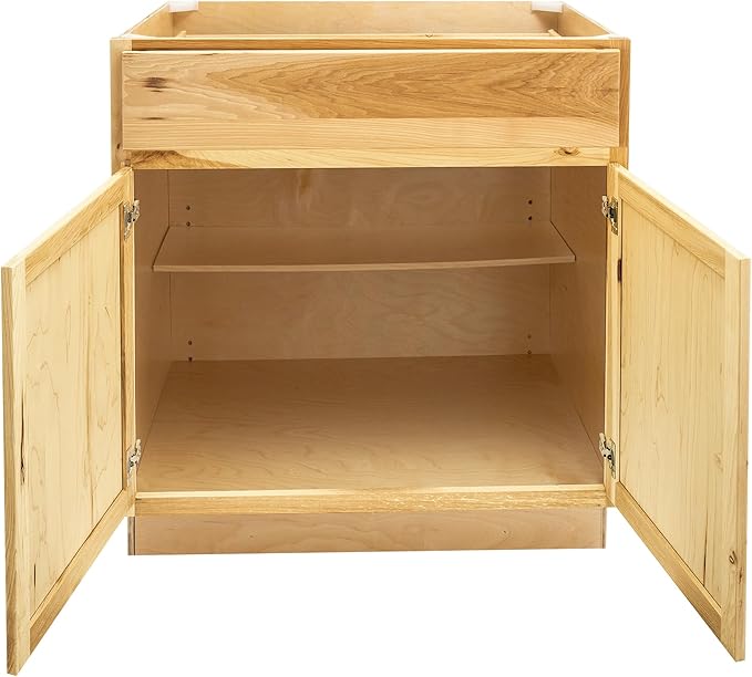 Quicklock RTA (Ready-to-Assemble) | Base Kitchen Cabinets - Shaker Style | Made in America (Rustic Hickory, 30" Wx34.5 Hx24 D Base)