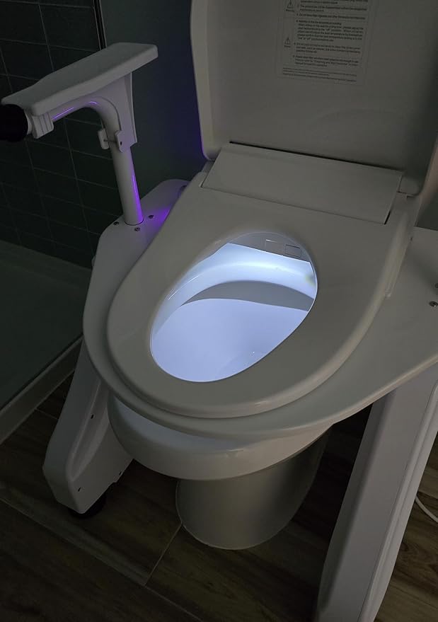 LuxeLift Bidet Powered Toilet Assist Lift Electric Height Adjustable Elevated Seat Riser for Seniors Elderly Built-in Bidet & Dryer Safe Certified Easy Assembly 350 LBS | HSA&FSA