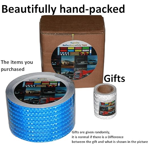 Blue Reflective Tape 4 inch Wide, Outdoor Waterproof Hazard Conspicuity Warning Industrial Marking Tape (66 feet)
