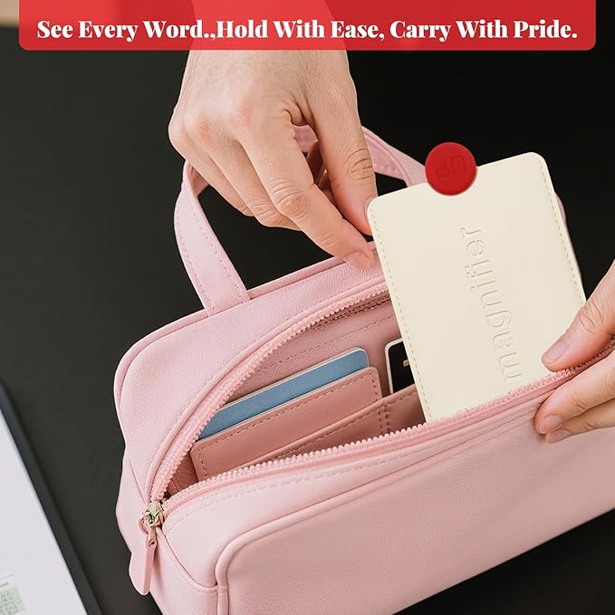 2 PCS 3X Leather Credit Card Magnifying Glass Fresnel Lens Large Area Wallet Page Pocket Magnifier Card Fire Starter, for Reading Small Prints, Sheets, Books, Low Vision Aids & Solar Projects
