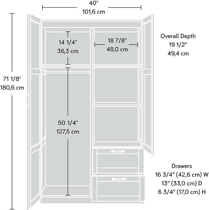 Sauder Storage Cabinet, Highland Oak Finish