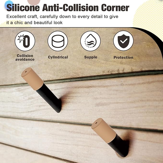 12 Pack Anti-Collision Corner Drawer Bumpers, Silicone Protector for Cabinet Handle, Silicone Cabinet Pull Covers (Brown)