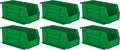 Hudson Exchange 11" x 5-1/2" x 5" (6 Pack) Plastic Stackable Storage Bin and Hanging Container, Green
