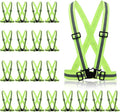 cobee 20 Pcs High Visibility Reflective Vests, Adjustable Safety Vests with Quick Release Buckle Bright Yellow Reflector for Running Cycling Construction