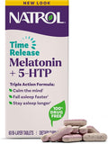 Natrol Melatonin + 5-HTP Advanced Time Release Sleep Aid, Triple Action Formula, Calm The Mind, Fall Asleep Faster and Stay Asleep Longer, 60 Bi-Layer Tablets, Up to a 60 Day Supply