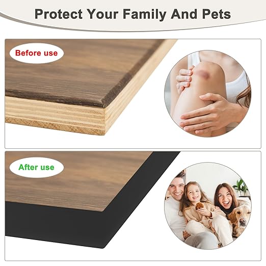 U-Shape Edge Banding, 1.18 Inch x 16.4 FT Self Adhesive Rubber Edge Trim Flexible TPE Corner Protector for Desk/Shelves/Furniture/Countertop/Table/Cabinet/Plywood [Black]