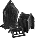 24 Pack 4" Flatbed Edge Protectors with Carrying Case, 4" Winch Ratchet Straps Plastic Corner Protectors for Flatbed Cargo Load (Black)