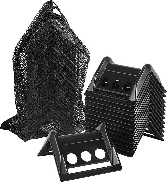 24 Pack 4" Flatbed Edge Protectors with Carrying Case, 4" Winch Ratchet Straps Plastic Corner Protectors for Flatbed Cargo Load (Black)