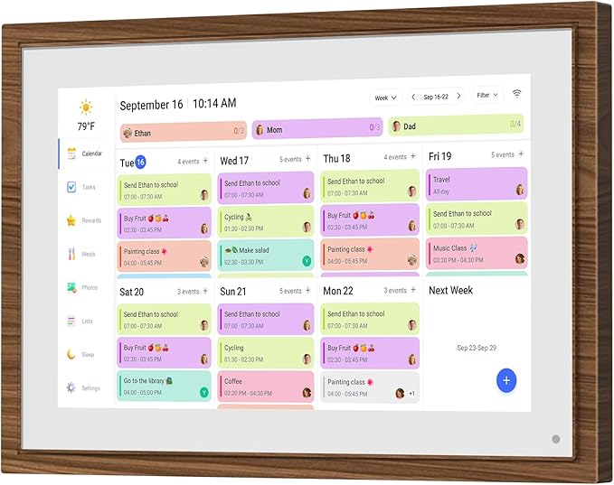 10.1 Inch Digital Calendar Chore Chart with Touchscreen - Full HD Interactive Display, Wall & Desk Mountable Family Planner, to-Do List & Meal Planner, Digital Picture Frame Gifts for Women Mom