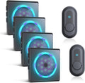 CallToU Hearing Impaired Doorbell with Strobe Light & 55 Melodies, 1000ft Long Range Wireless Door Bell for Elderly/Senior Adjustable Volume, IPX5 Waterproof Call Buttons 2 + Plug-in Receivers 4