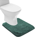 Suchtale Contour Rug Non Slip Bath Mat Water Absorbent Soft Microfiber Shaggy Bath Mat Machine Washable Thick Plush U Shape Toilet Rug (20 x 24, Hunter Green)