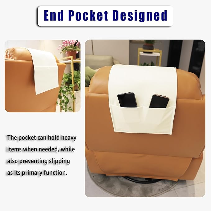 Non-Slip Head Pillow for Recliners - Neck Support Cushion with Velvet Cover for Pain Relief at Home, Office and Travel (Ivory)