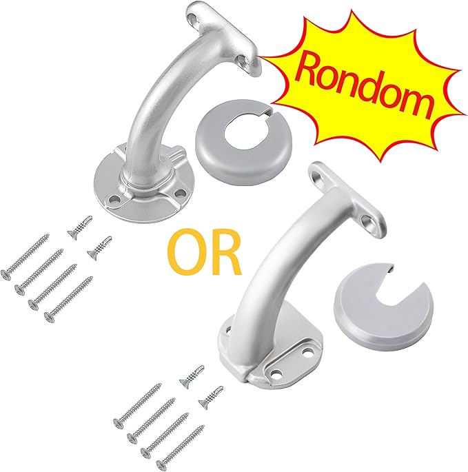 12FT Modern Aluminum Handrail Set, handrails for Indoor Stairs,Deck,Slope, Wall Mounted Staircase handrails, Zink Alloy Brackets Included,Rust Free. (Anodized Silver, 12 FT)
