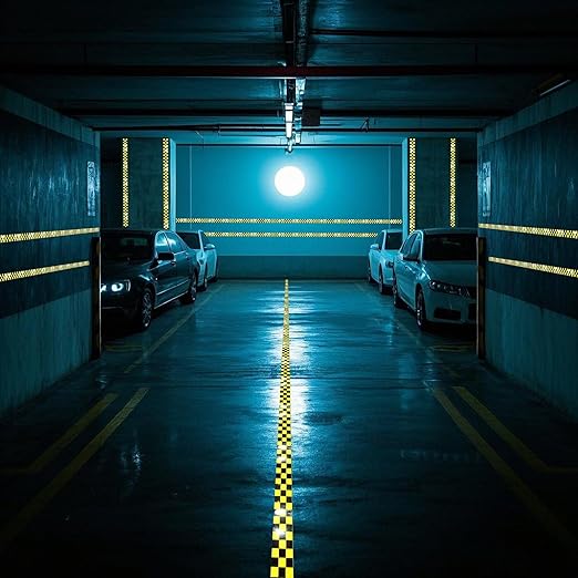 Yellow and Black Reflective Tape 3 inch X 66 feet, Outdoor Waterproof Hazard Conspicuity Warning Industrial Marking Tape
