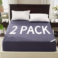 BEDLORE 2 Pack Waterproof Mattress Protector, Twin Size Mattress Pad with Deep Pocket 6"-15" Depth, Soft Breathable Bed Mattress Cover for Bedroom, College Dorm (Navy Blue)