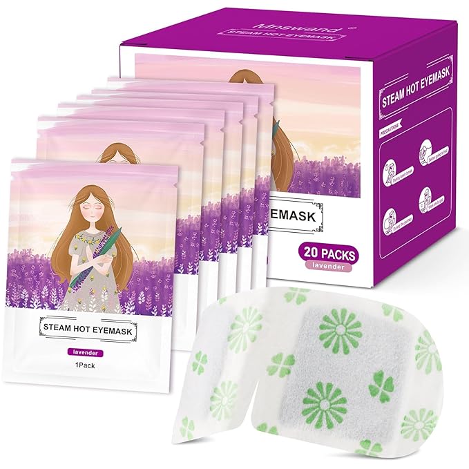 30 Packs Steam Eye Mask, Lavender Steam Eye Masks Disposable, Self-Heating Relief Heated Eye Mask for Fatigue, Perfect for Home, Sleep, Spa & Travel