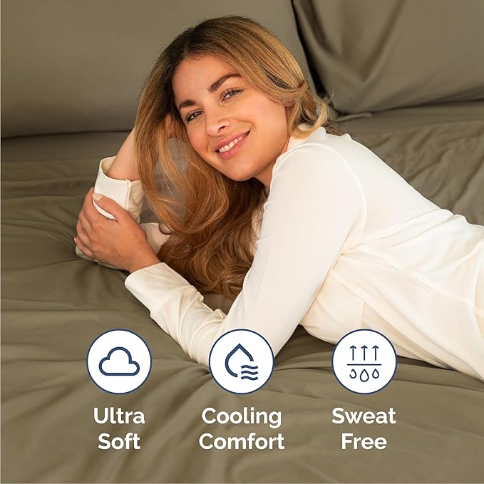 Cal King 6 Piece Sheet Set - Cooling & Breathable Bed Sheets - Hotel Luxury Bed Sheets for Women, Men, Kids & Teens - Bedding w/Deep Pockets & Easy Fit - Soft & Wrinkle Free - Cal King Khaki Sheets