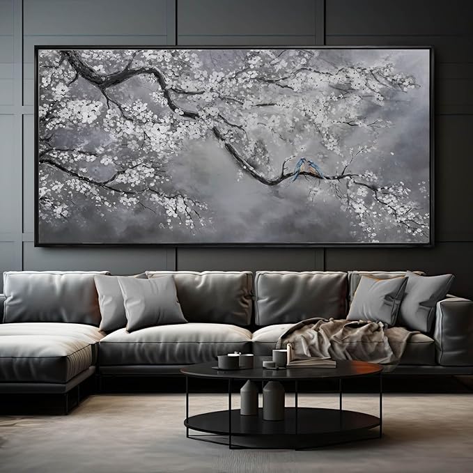 Artexist Flower Canvas Wall Art Black and White Wall Poster Scenery Wall Decor 36"x70" Print Pictures for Dining Room Area Bedroom Artwork