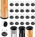28pcs Chair Leg Protectors for Carpet Rug, Round Chair Feet Glides Covers Caps Furniture Foot Sliders with Plastic Pads, Damage-Free Move on Carpets (Fit:7/8"~1-1/16", Black Bottom)