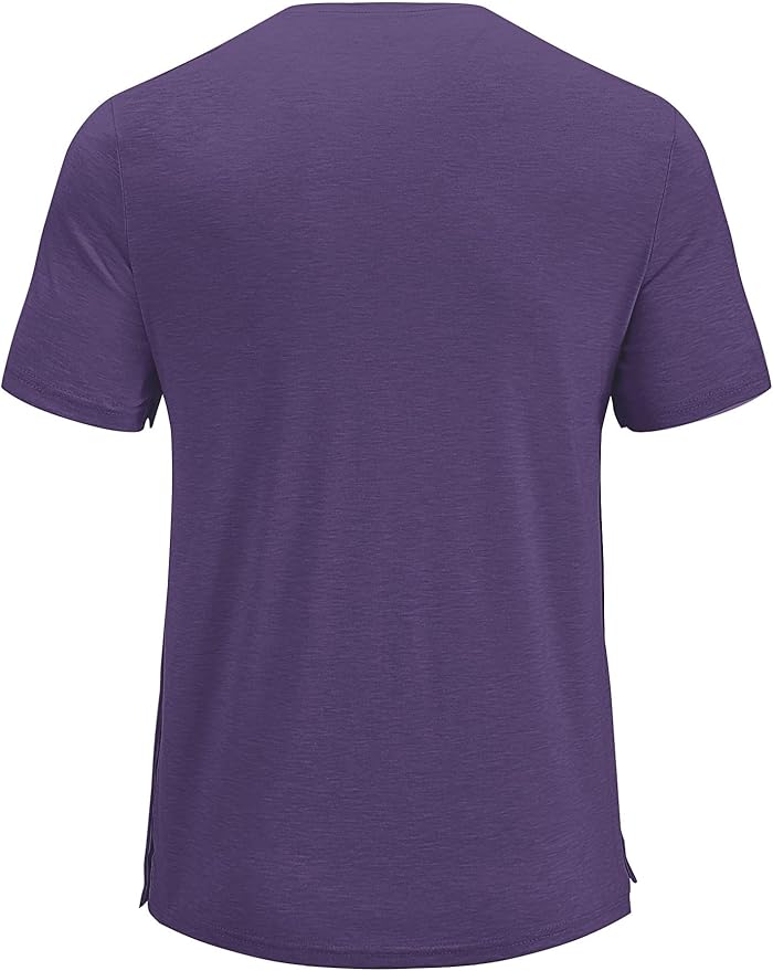 Poriff Men's Post Shoulder Surgery Recovery Shirts Full Tear Away Short Sleeve Snap Chemo Port Access Shirt