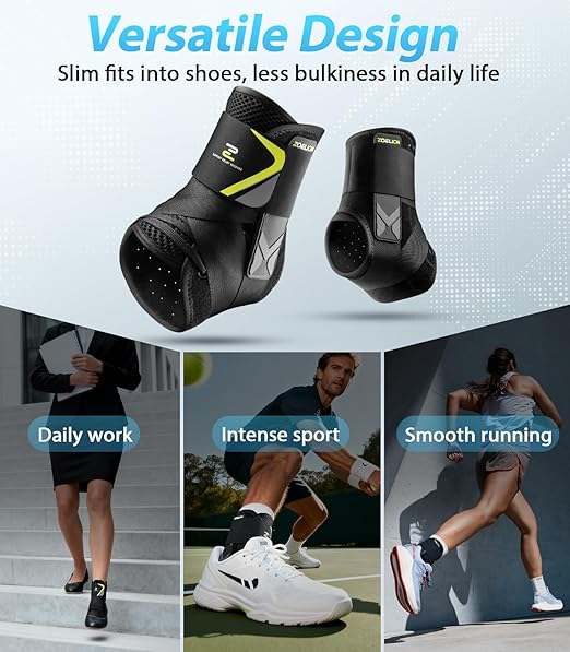Quick Lace Up Ankle Brace with Side Stabilizing Pads, Slim Fit Ankle Support Brace, Adjustable & Breathable Ankle Support for Men Women, Ankle Stabilizer for Sprain,Injury Recovery,Sports,XS