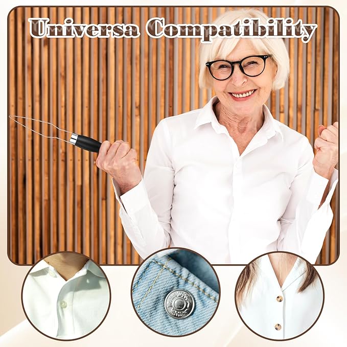 2-Pack Black Button Assist Device Helper Tool, Button Assist Device Helper Tool for Disabled Man Mobility, Hook with Easy-Grip Handle, Ideal for Seniors, Limited Dexterity, One Hand Dress