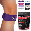 Sleeve Stars Swedish Brand Patellar Tendon Support Strap for Women & Men Effective Osgood Schlatter Knee Brace Youth & Kids Knee Brace with 3 Adjustable Length fits 7"-15" (Single/Dark Purple/Kids)