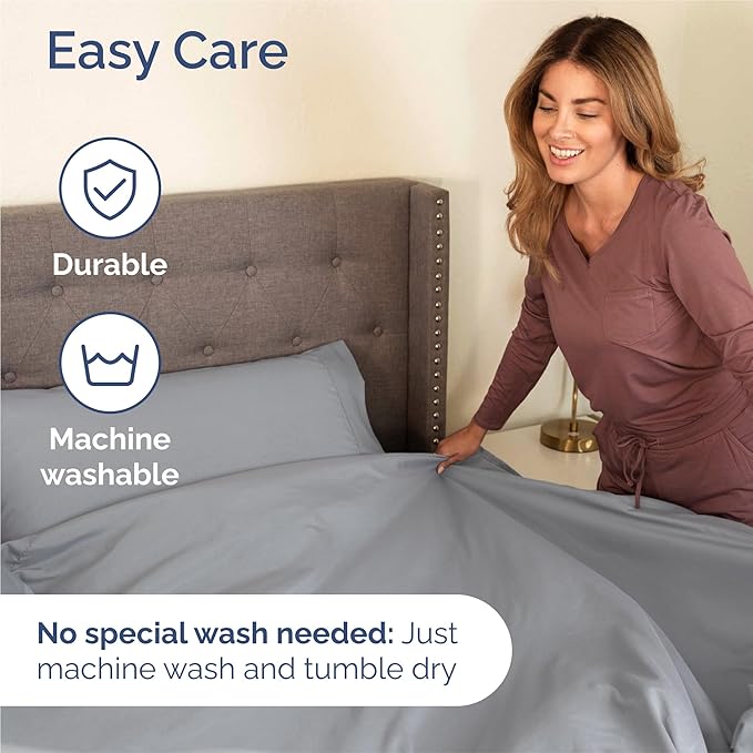 Cal King 6 Piece Sheet Set - Cooling and Breathable Bed Sheets - Hotel Luxury Bed Sheets for Women, Men, Kids and Teens - Deep Pockets - Easy Fit - Soft and Wrinkle Free - Cal King Steel Blue Sheets