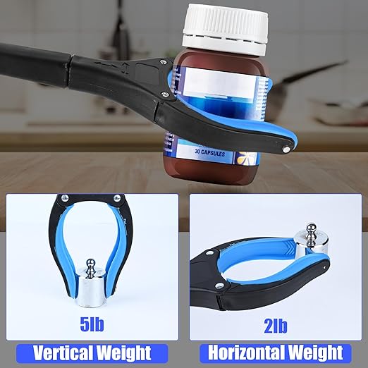 6 Pack 32 Inch Commercial Trash Grabber for Elderly Assist, Heavy Duty Lightweight Reacher with Ergonomic Handle & Non-Slip Grip, Multi-Use Outdoor Home Garden Cleanup Mobility Aid Tool (6, Blue)